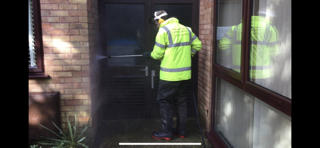 Commercial pressure washing and hard surface cleaning service by HDGS in Dorset